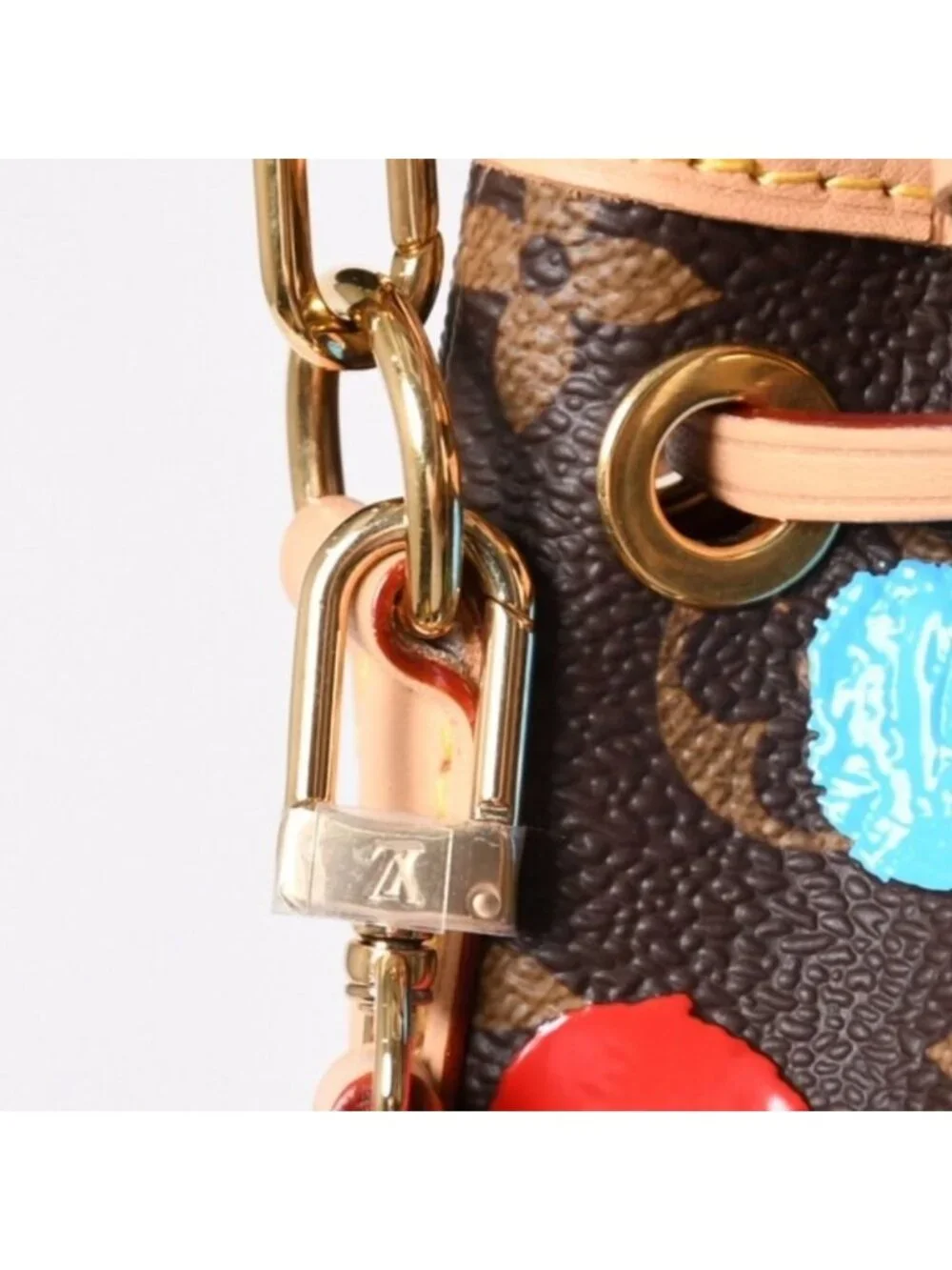 Louis Vuitton Yayoi Kusama Collaboration Shoulder Bag Monogram Nano Noe Brown